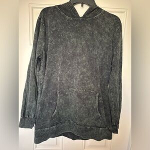 Zenana Outfitters Black Acid Wash Hoodie